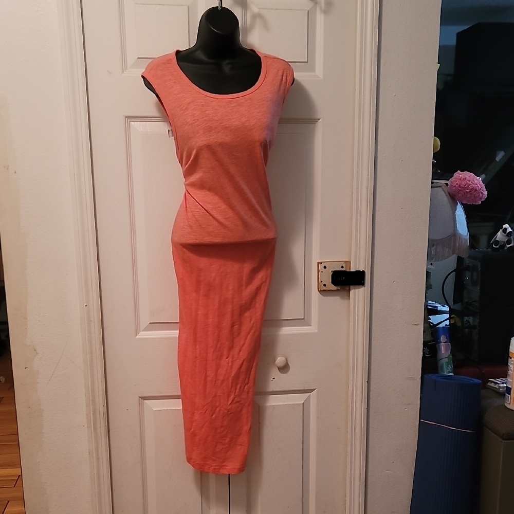 **Time and Tru Coral Sleeveless Maxi Dress**